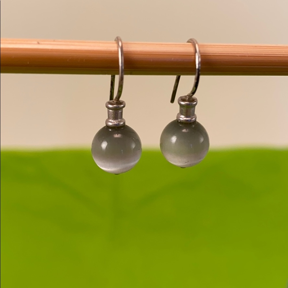 Gray Tigers Eye Earrings.